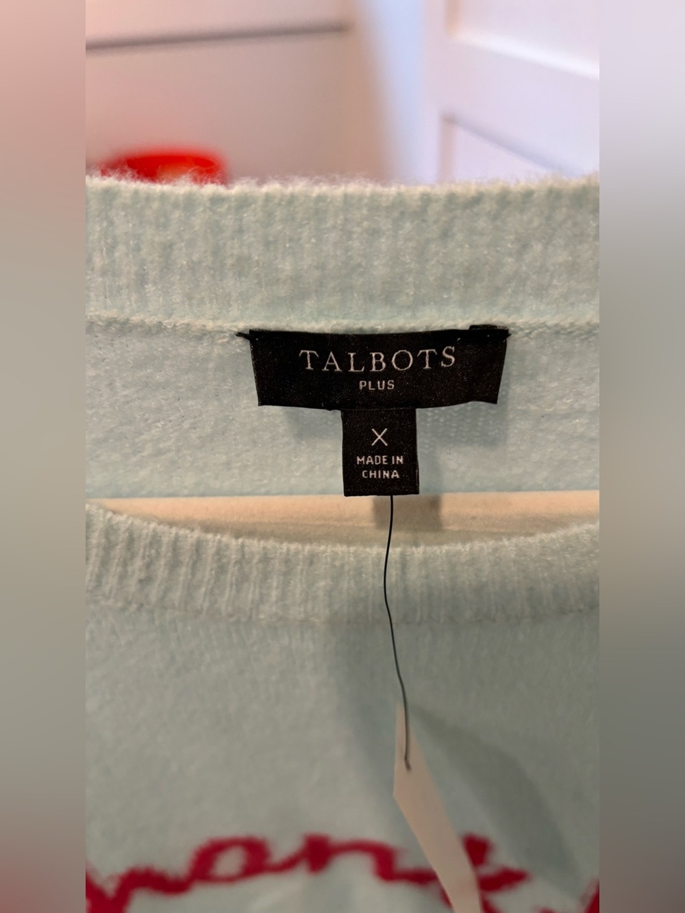 Talbots Light Blue Thankful Sweater Size X - Picture 4 of 9